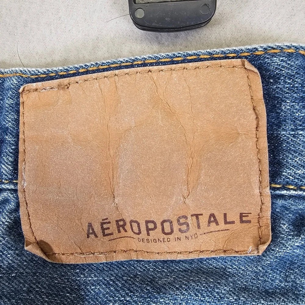 Aeropostale Mens Straight Leg Distressed Medium Wash Denim Blue Jeans 32x28 - Picture 8 of 12